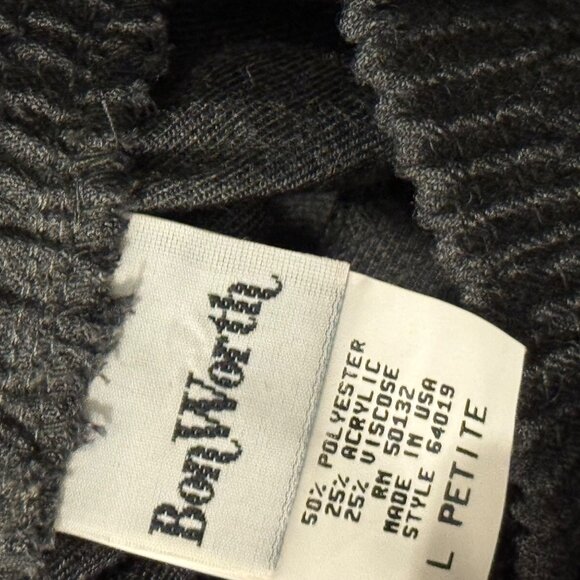 BonWorth Womens Dark Gray Elastic Waist Pull-On Pants Sz PL pants. NWT - Picture 11 of 12